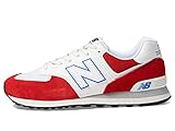 New Balance Laufschuhe Inspired 574 für Unisex Schuhe, Rot/Weiß, 43 EU