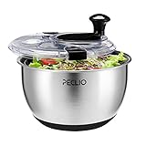 Peclio Groß 4,5L Salatschleuder Edelstahl 18/10 Hochwertige mit...