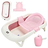 Tubiaz Faltbare Baby Badewanne Babywanne mit Thermometer, Badekissen,...