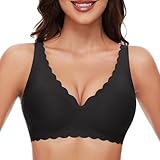 JOYTREE Soft BH Damen Ohne Bügel mit tiefem V-Ausschnitt Bequemer Seamless...