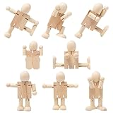 Sxutop 8 Stück DIY Holzfiguren Kleine Holzfiguren Puppen Basteln...