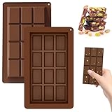 2 Stück Silikon Schokoladenform,Schokoladenform Tief für 12 Tafeln...