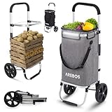 Arebos 3in1 Einkaufstrolley | Trolley groß 56 Liter | Einkaufswagen mit...