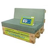 Pillows24 - Palettenkissen 2-teiliges Set aus Cordstoff | Sitzkissen &...