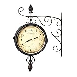 pajoma Wanduhr im antiken Design, beidseitiges Ziffernblatt, Antike...