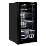 °CUBES Getränkekühlschrank 90L mit Glastür & 4 variablen Ablagen |...