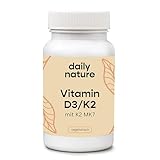dailynature Vitamin D3 + K2 | 180 Tabletten mit je 5.000 IE D3 hochdosiert...