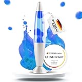 FLOWBERG Lavalampe (blau) | Blaue Wachslampe | Originell und handliche...