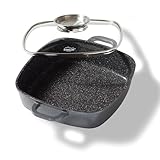 STONELINE Eckpfanne, 28x28 cm, mit Aroma Glasdeckel, Induktion, Aluminium,...