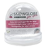 Foto-Schneekugel groß mit 2 x Bild und Sockel transparent | Inhalt: Schnee...