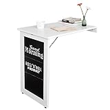 SoBuy® FWT20-W Wandtisch in weiß mit Tafel Klapptisch Esstisch...