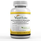 Vegan Multivitamin Tabletten hochdosiert - Vitamin b12 vegan & Eisen. 180...
