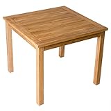 Divero quadratischer Gartentisch Como aus Teakholz, behandelt - für den...