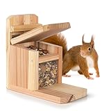 Waldfunk Eichhörnchen Futterstation – Wetterfestes Futterhaus aus Holz...