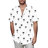 Leinenhemd Herren Hemd Sommer Kurzarm Herrenhemd Freizeit Sommer Hemden...