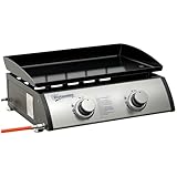 Outsunny Gas-Plancha-Grill mit 2 Edelstahlbrennern, 6 kW, tragbarer...