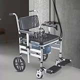 4-in-1 Roll-Duschstuhl mit Rollen, wasserdicht, behindertengerechtes...