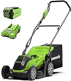 Greenworks 40V Kabelloser Akku Rasenmäher für Flächen bis zu 200 m², 35...