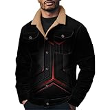 Herren-Winterjacke mit Sherpa-Futter – Sherpa-Futterjacke für Herren –...