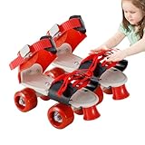 Verstellbare Rollschuhe - Quad Skating Schuhe, Doppelreihige Skates,...