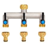 OPERMAXER 3-Wege Wasserhahn Wasserverteiler, Verlängerter Griff, 3/4 Zoll...