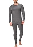 Comfneat Herren Thermounterwäsche Unterhemd Top & Bottom, Grau Melange...