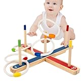 Ringwurfspiel aus Holz mit 9 Spielstöcken und 4 Sisalringen,...