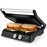 Pukomc Kontaktgrill, 1800W Contact Grill Plattengriller mit...