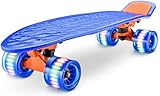 Hurtle Scateboard Kinder ab 6 Jahre, Mini Skateboard mit LED Leuchtrollen,...