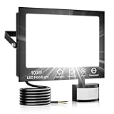 100W LED Strahler mit Bewegungsmelder Außen, Superhell 10000LM...