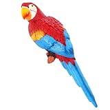 JUMPLAWN Kunstvoll Gestaltete Papageien Wandfigur aus Wetterfestem Resin...