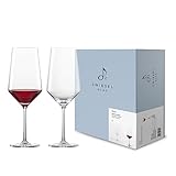 Zwiesel Glas Bordeaux Rotweinglas Pure (2-er Set), anmutige Bordeauxgläser...