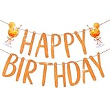 MEJOSER Aperol Deko Happy Birthday Girlande Geburtstag Banner Glitzer Wand...