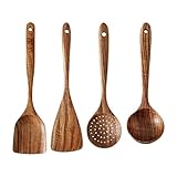 Holzlöffel-Set – Kochlöffel aus Naturholz, Set mit 4 sicheren...