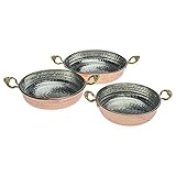 Kupferpfanne 3 tlg Set Bratpfanne Kupfer Servierpfanne Bakir Tava...
