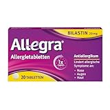 Allegra Allergietabletten 20 Stk – Antihistaminikum - Wirkstoff Bilastin...