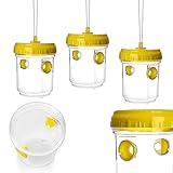 BigDean 3er Set Wespenfallen für draußen in Gelb 9x13cm - Lebend Fallen...