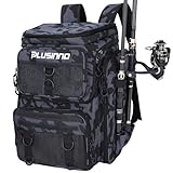 PLUSINNO Angelrucksack mit Rutenhaltern, 42 l, groß, wasserabweisend, für...