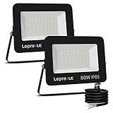 Lepro 50W LED Strahler Außen, 4250LM Superhell Außenstrahler IP65...