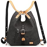 KONO Damen Rucksackhandtaschen Rucksack Canvas Handtasche 2 in 1 Vintage...