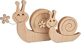 VBS Schnecken Sunny und Flower 2er-Set 15-19,5cm Holzdeko Figur Deko...