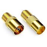 deleyCON SAT Adapter Set F-Stecker zum Antennenkabel F-Kupplung...