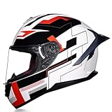 Motorradhelm ABS Vollvisierhelm für Motorradhelm Retro Motorradsturzhelm...