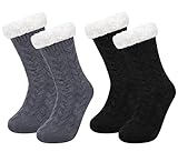 Chalier Fashion 2 Paar Stoppersocken Damen Kuschelsocken Damen Warme...