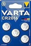 VARTA Batterien Knopfzellen CR2016, Lithium Coin, 3V, kindersichere...