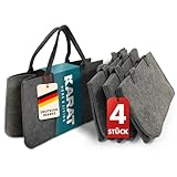 KARAT Filztasche Shopper 4er Set Holzkorb für Kaminholz, robuste...