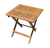 Spetebo Akazie Gartentisch - 50x50 cm - Klapptisch im Teak Look -...