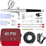 Powate 40 PSI Airbrush Set, Dual Action Multi Funktion Airbrush Set mit...