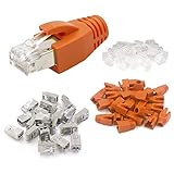 VCE 25 Stück Cat6 Netzwerkstecker Cat6 Crimpstecker POE RJ45 Stecker für...