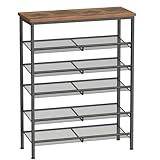 HOOBRO Schuhregal, 6-stöckiges Schuhablage, Schuhschrank, verstellbares...